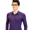 Kvalitet langermet skjorte - slim fit i lilla